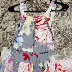 Jaase Gray and Pink Floral Dress